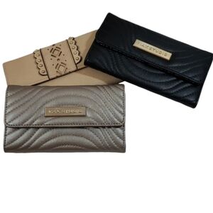MAX STUDIO~Black Gray Beige Snap Open Wallets~3~